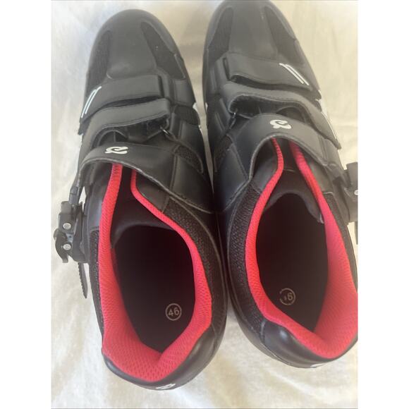Peloton Spin Cycle Shoes J-20 PL-SH-02 Sz 46 M 12-12.5 US Black Red With Cleats - Picture 4 of 6